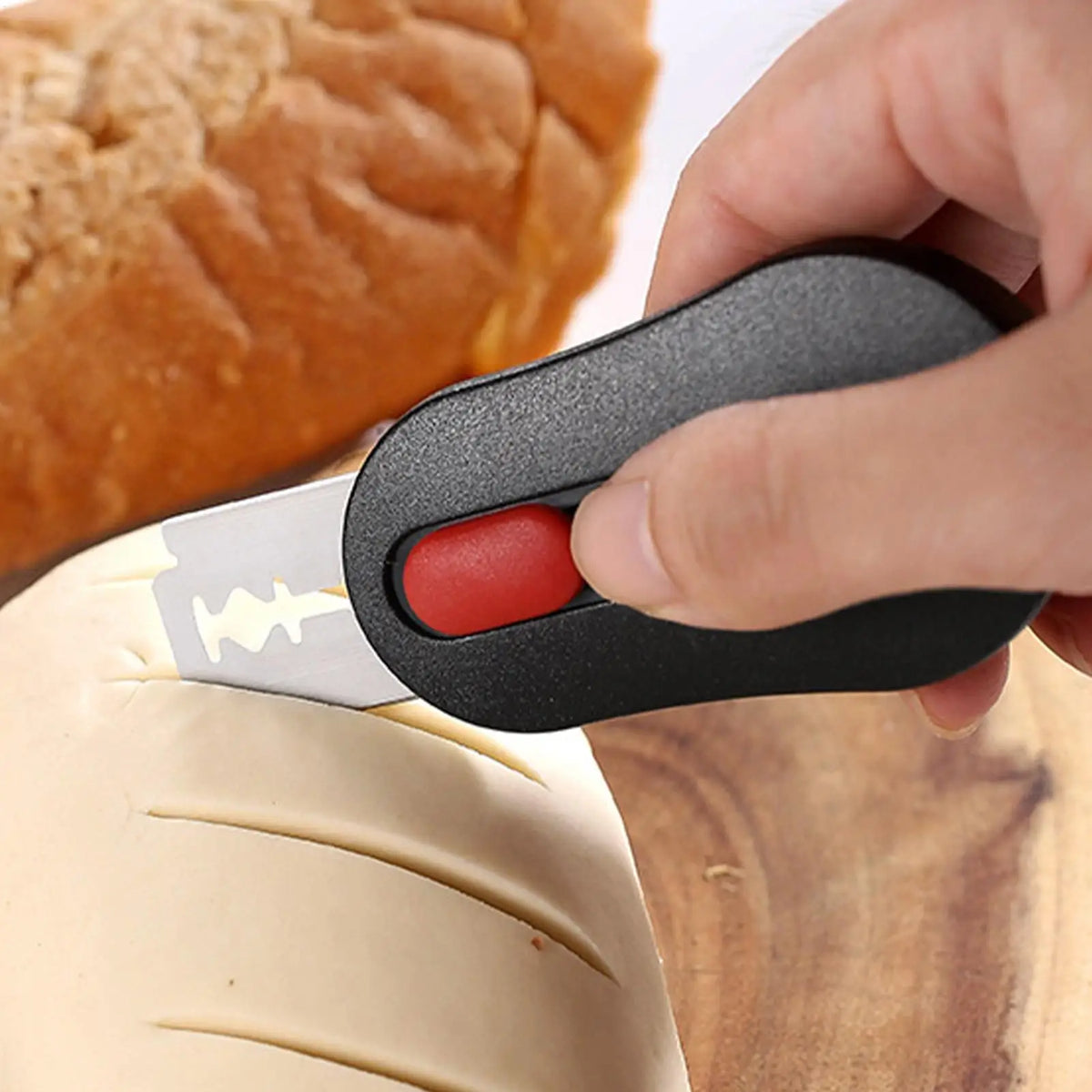 Magnetic Bread Dough Scoring Tool with LED Lamp | Stainless Steel Bread Dough Scorer Qme