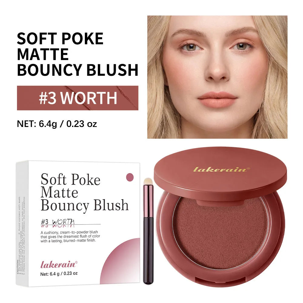 Matte Blush with Brush – Soft Focus Air Cushion Cheek Color Matte Blush Powder Qst 03