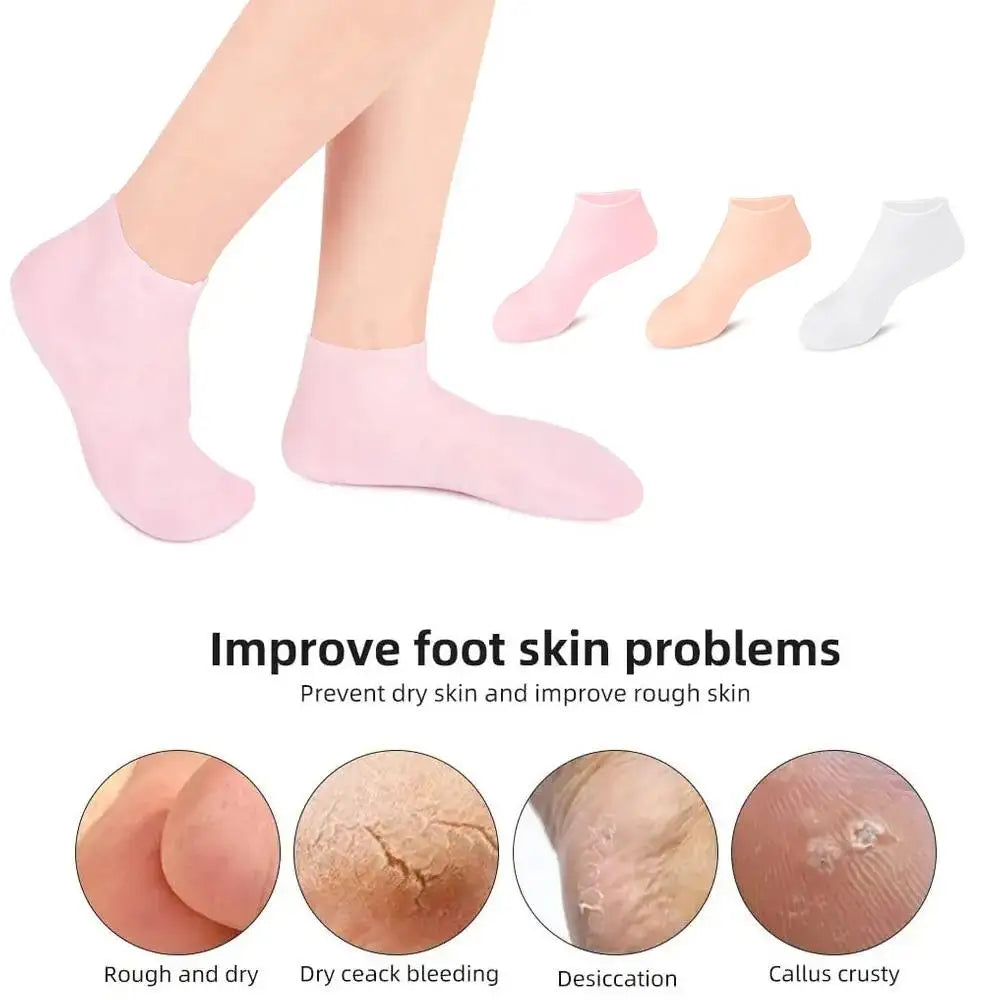 Moisturizing Gel Heel Socks – Exfoliating Dry Skin, 7 Colors Gel Heel Socks Qme