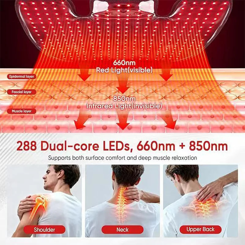 288 LED Red Light Therapy Belt – 660nm & 850nm Infrared Pad Light Therapy Belt Qst