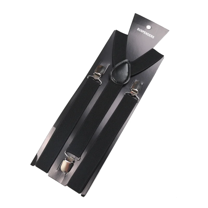 Unisex Elastic Leather Suspenders Braces – 26 Colors Suspenders & Braces Qme black China Mainland