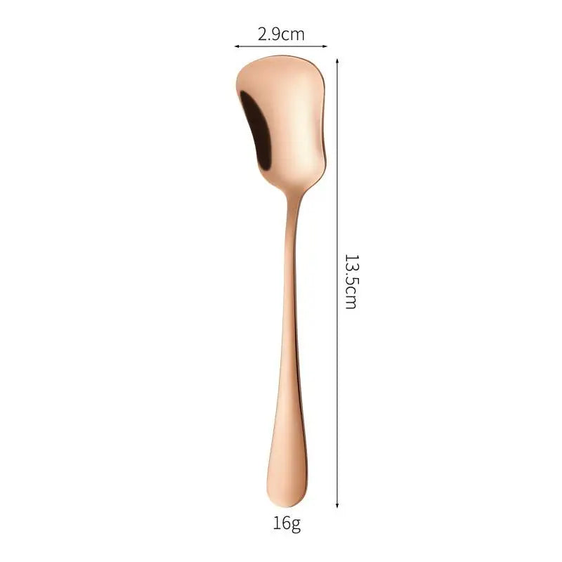 Stainless Steel Gourd Dessert Spoon | Luxury Stirring Spoon Dessert Spoon Qme Rose Gold