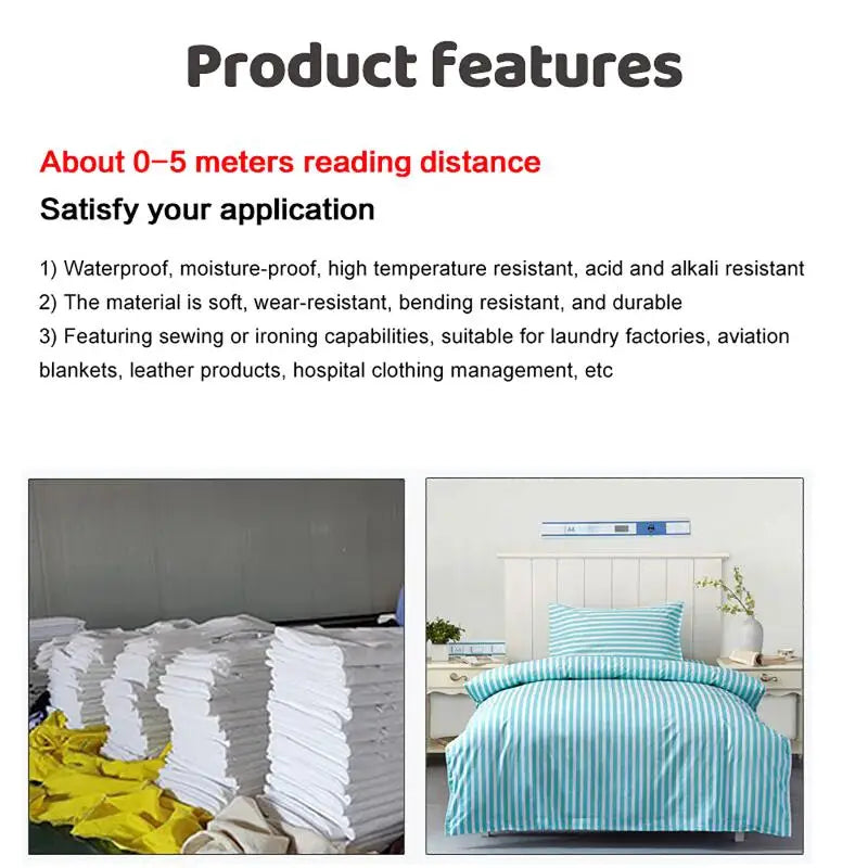 Washable RFID UHF Laundry Tags – Heat Resistant, 5 Pcs RFID Laundry Tags Qme