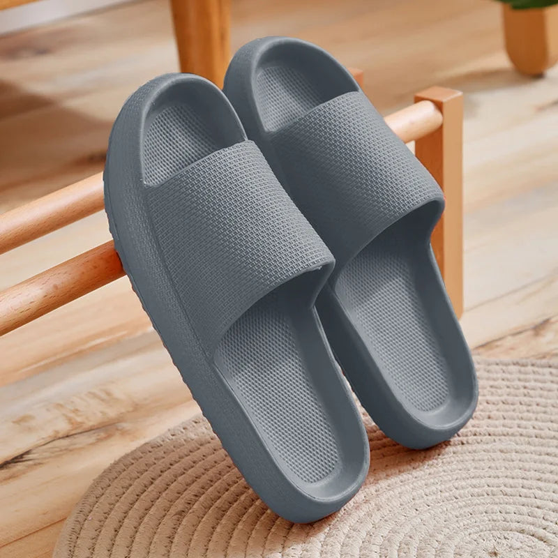 Women's Thick Platform Cloud Slippers EVA Non-Slip Slides Platform Cloud Slippers Qme B-Gray 3.6cm 40-41 (fit 39-40)