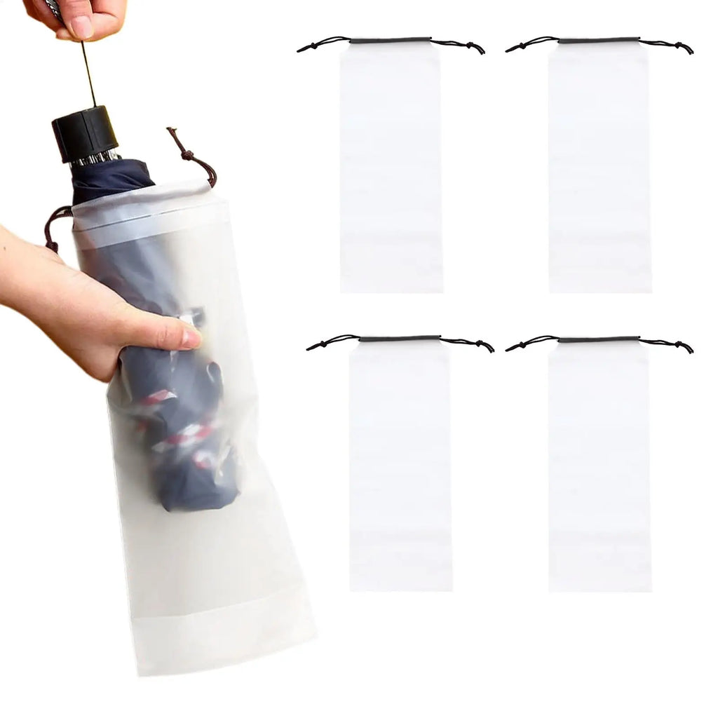 Foldable Waterproof Umbrella Bags with Drawstring – 5 or 10 Pack Umbrella Storage Bag Qme