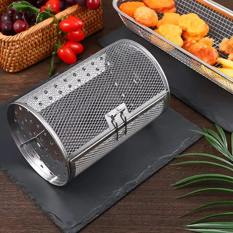 Stainless Steel Rotisserie Drum Basket – Air Fryer & Oven Rotisserie Drum Basket Qst