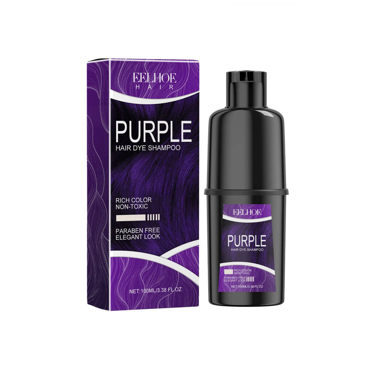 EELHOE Natural Hair Dye Shampoo – Herbal Gray Coverage 100ml Hair Dye Shampoo Qst Purple