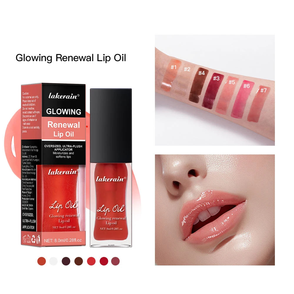 Lakerain 7-Color Moisturizing Lip Gloss – Natural Long-Lasting Lip Gloss Qst