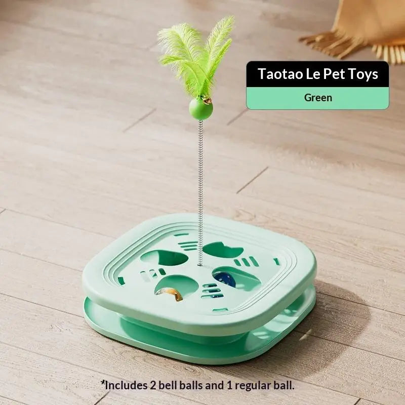 Interactive Cat Puzzle Toy with Feather – Self-Play Training Game Interactive Cat Toy Qme A2