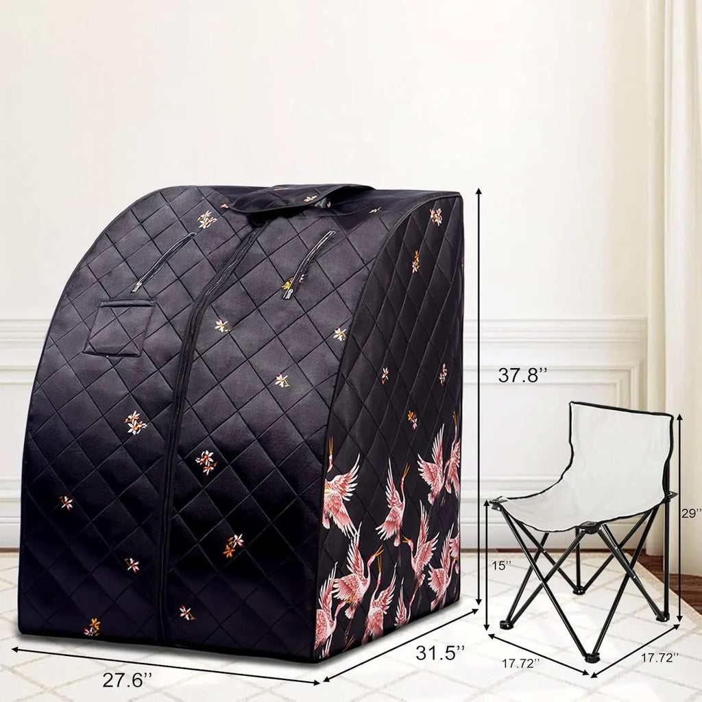 Far Infrared Sauna Tent – 1-Person Home Spa + Heated Foot Pad Infrared Sauna Tent Qst