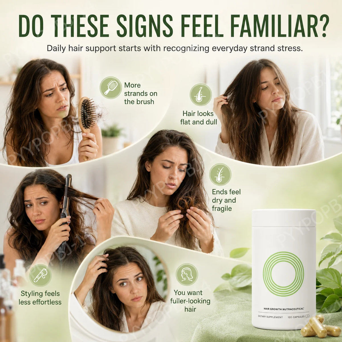 Herbal Biotin Hair Nutrition Capsules – Botanical Blend Supplement Hair Growth Supplement Qst