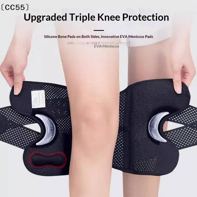 Knee Compression Brace – Side Stabilizers & Open Patella Knee Compression Brace Qst