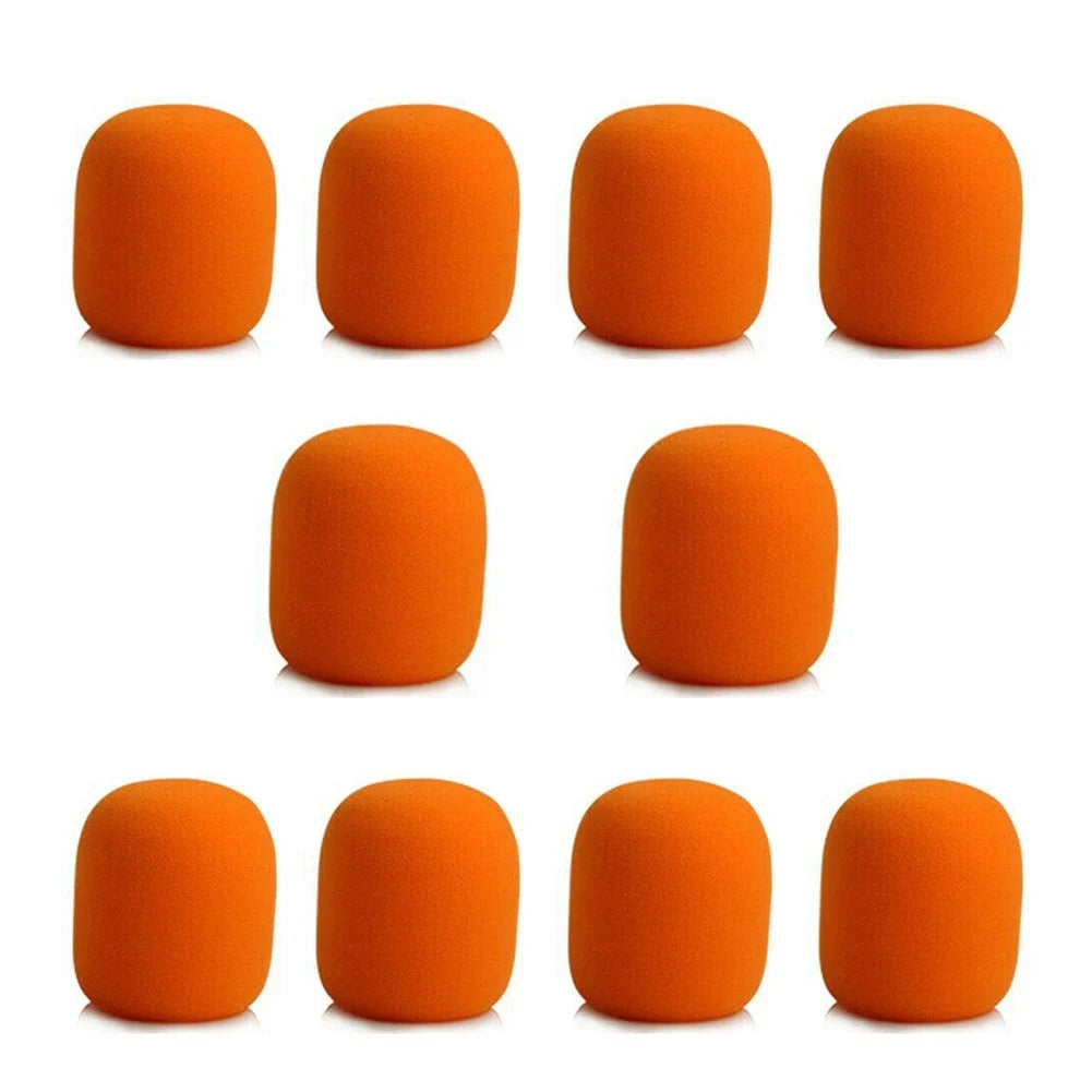 Microphone Foam Windscreen Ball Cover 10-Pack – 7 Colors Microphone Windscreen Qme orange