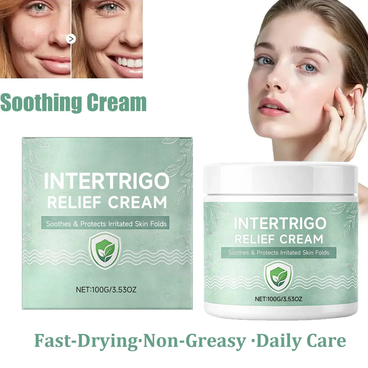 Skin Fold Soothing Cream | Fast-Absorbing, Non-Greasy Body Cream Soothing Body Cream Qme