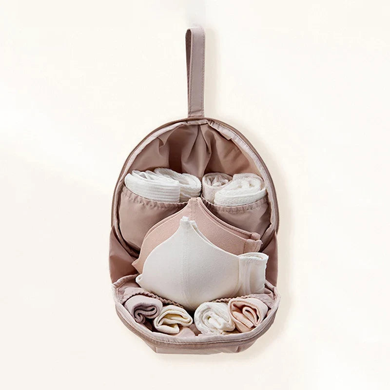 Travel Underwear & Bra Organizer Bag – Portable Polyester Pouch Travel Organizer Bag Qme