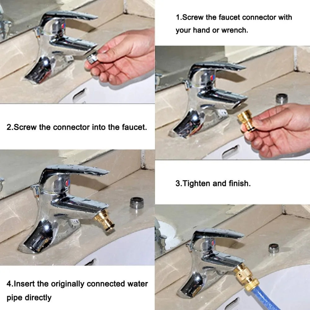 Universal M22 M24 Kitchen Faucet Adapter – Brass Hose Connector Faucet Hose Adapter Qme