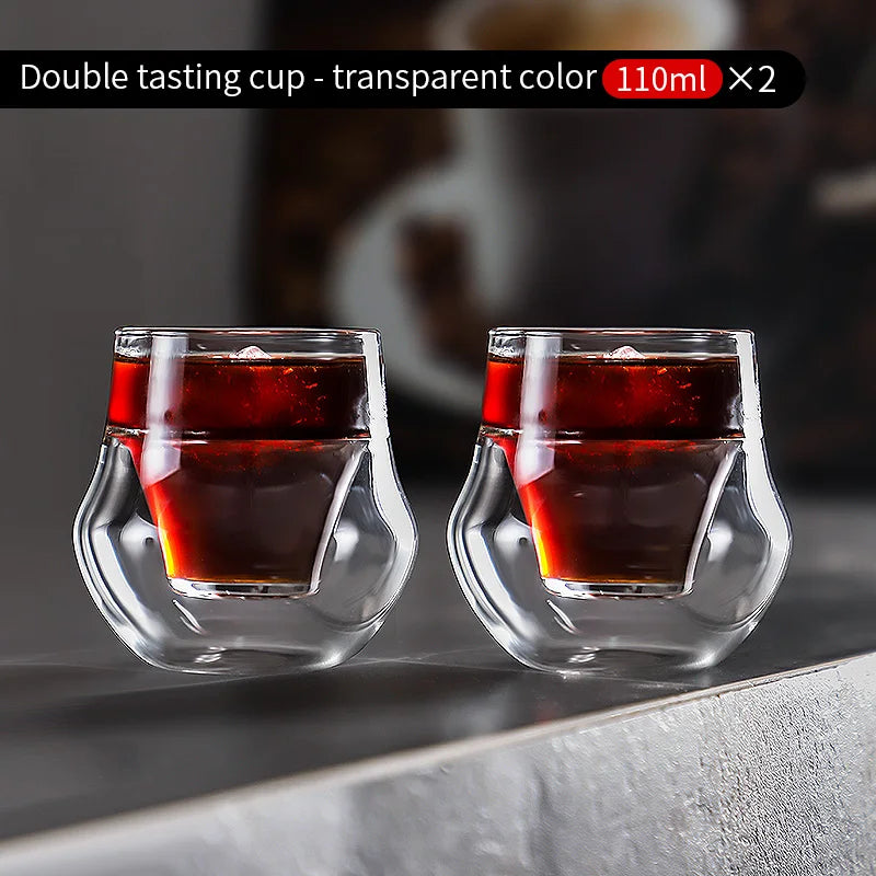 Bincoo 110ml Double Wall Insulated Glass Espresso Cup Glass Coffee Cup Qst 110ml 2pcs