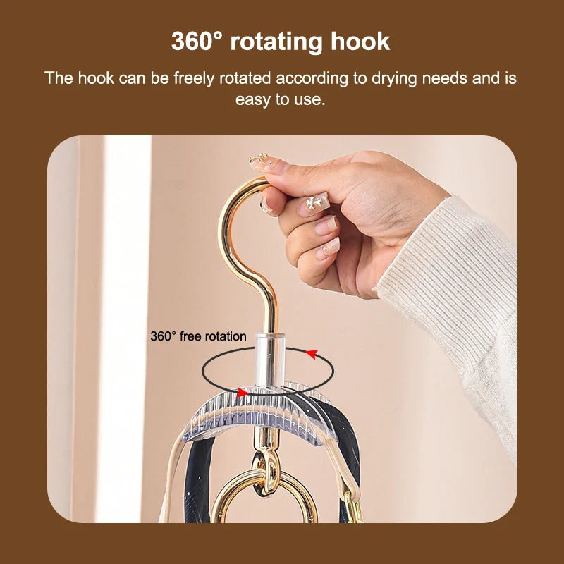 360° Rotating No-Drill Wardrobe Coat Rack Hook Hanger Wardrobe Hook Hanger Qme