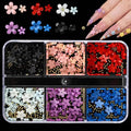 3D Acrylic Flower Nail Charms – Colorful Floral Caviar Beads Nail Art Charms Qme C- 6 gird