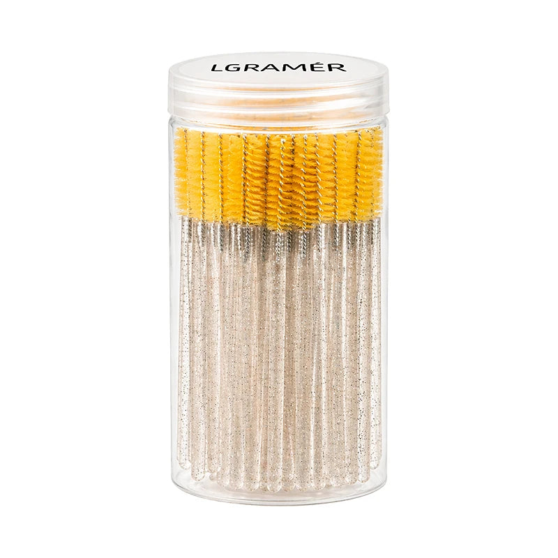 Disposable Mascara Wands & Eyelash Brushes 50/100 Pcs Mascara Wand Set Qst Yellow-100pcs
