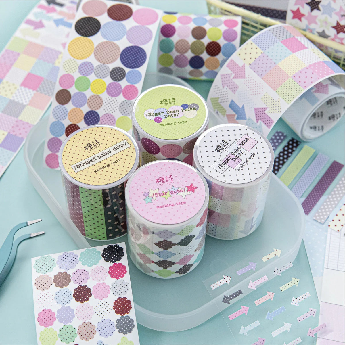 Kawaii Wave Point Masking Tape 50mm×2m – DIY Craft & Collage Decorative Masking Tape Qme