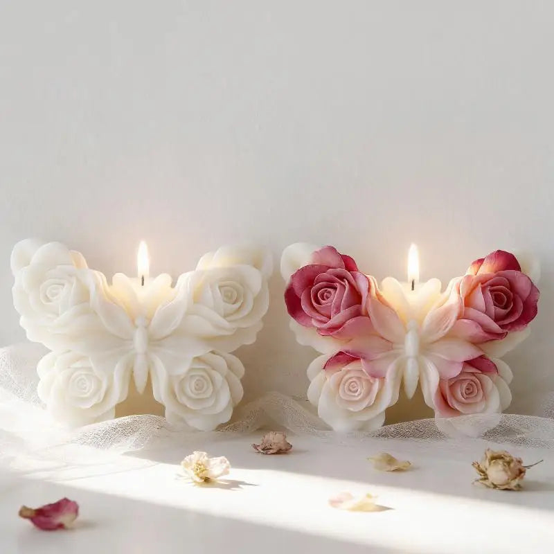 Rose Butterfly Silicone Mold – DIY Candle & Plaster Art Silicone Craft Mold Qst