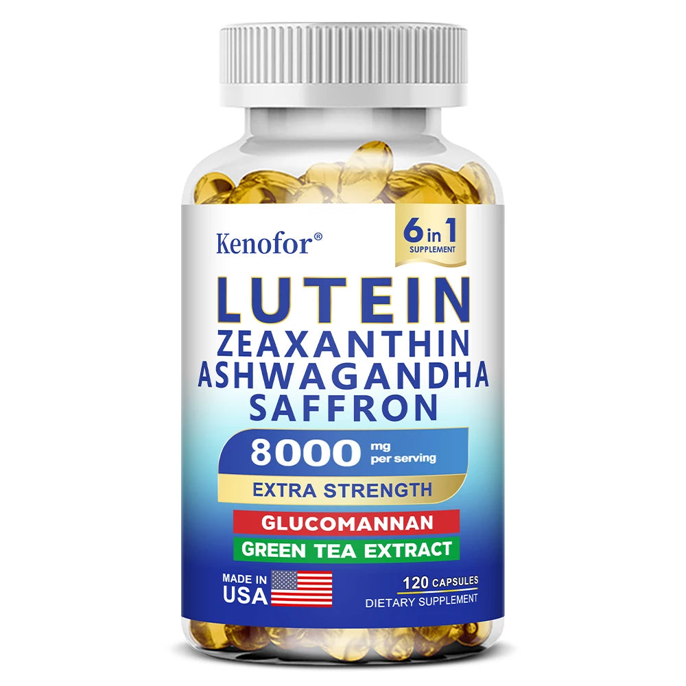 Lutein & Zeaxanthin Eye Vitamins with Ashwagandha | Adult Formula Eye Vitamin Supplement Qst 120 count-1 bottle