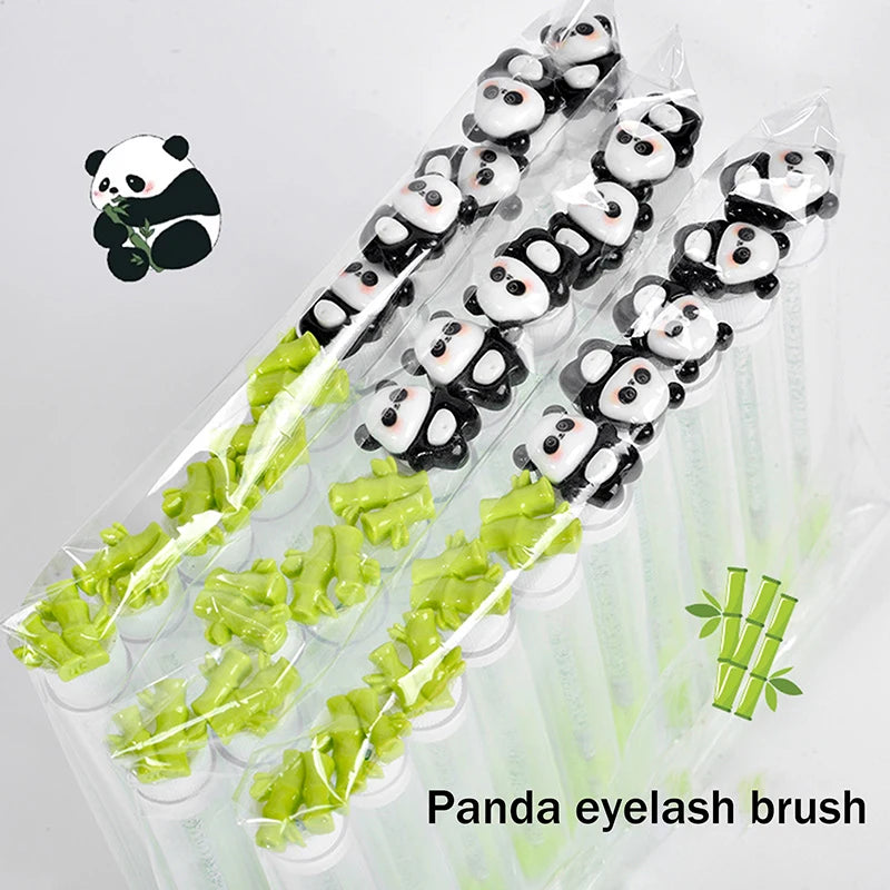 Panda Mascara Wands & Eyebrow Spoolies with Crystal Tubes Mascara Wand Set Qst