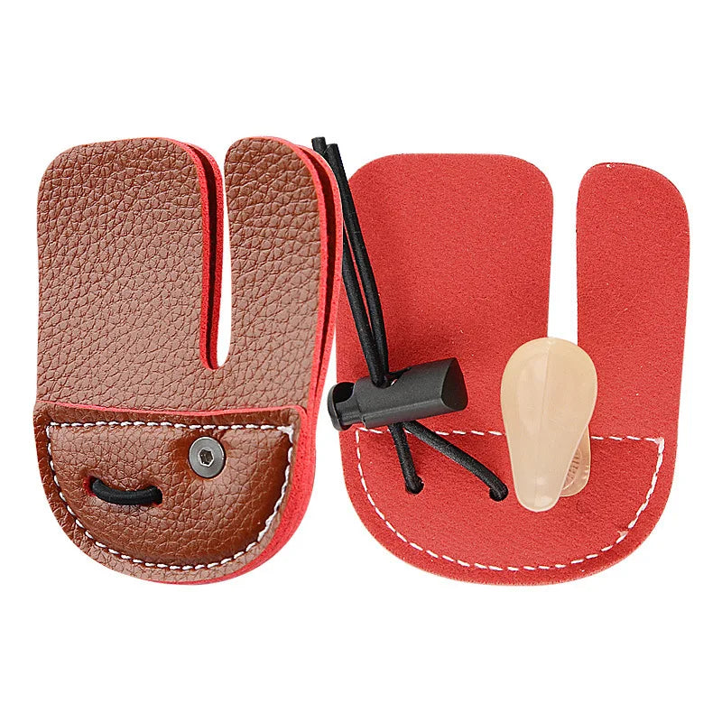 Archery Finger Guard Recurve Bow Mediterranean Style | Qme Archery Finger Guard Qme Brown-DoubleLayer