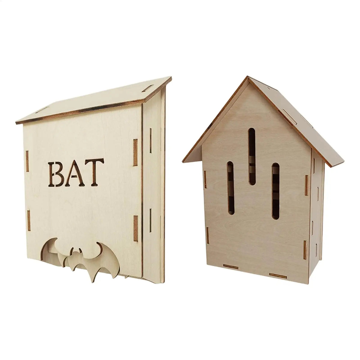 Wooden Bat House – Outdoor Wildlife Habitat for Garden & Yard Bat House Qst