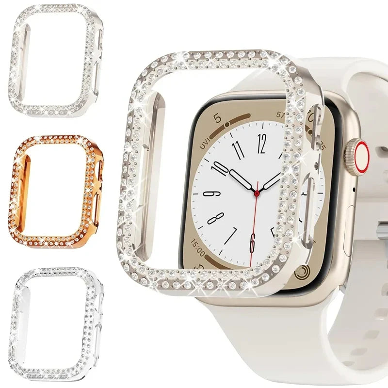 Diamond Bling Case for Apple Watch Series 9 8 7 Bumper Cover Smartwatch Case Cover Qme
