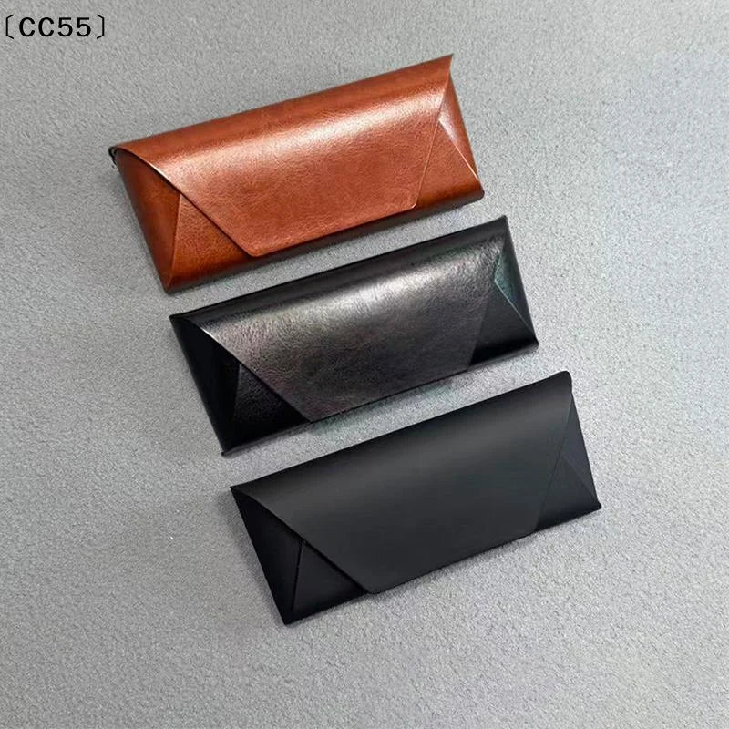 Retro PU Leather Glasses Case – Slim Magnetic Eyewear Box Eyewear Storage Case Qst