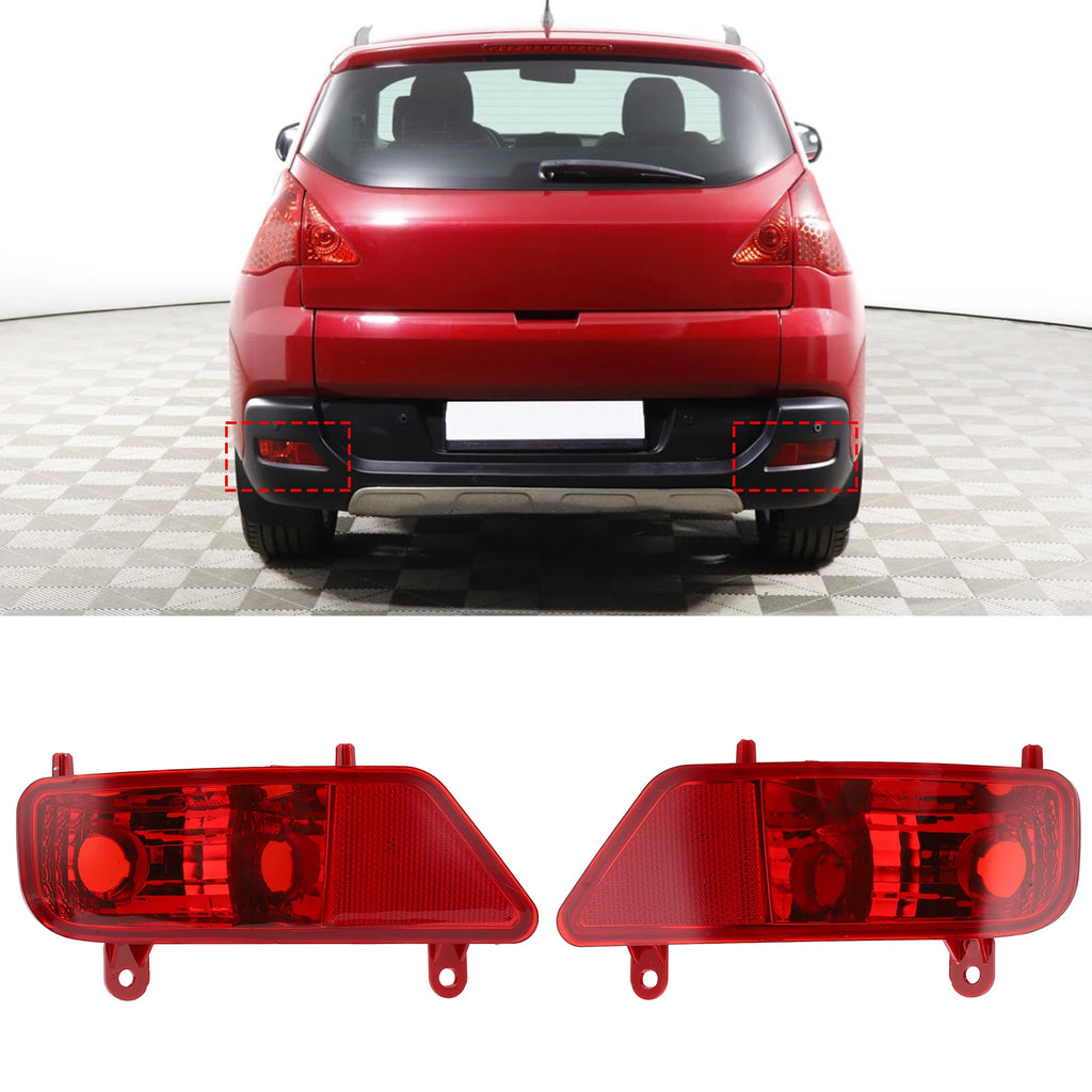 Peugeot 3008 2009–2016 Red Rear Bumper Fog Light Assembly Rear Fog Light Assembly Qst right