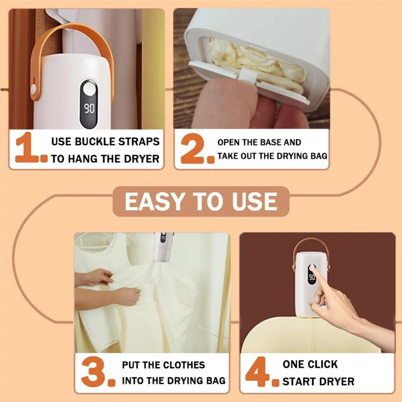 MiLESEEY B15C Portable Compact Clothes Dryer – EU Plug Portable Clothes Dryer Qst