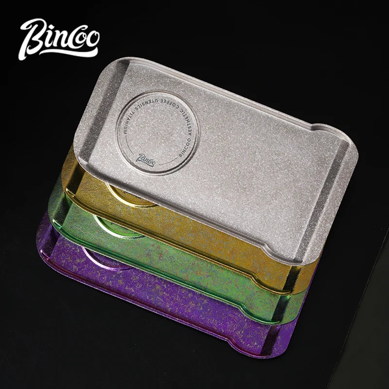Bincoo Pure Titanium Coffee Serving Tray – Rectangular Metal Coffee Serving Tray Qst
