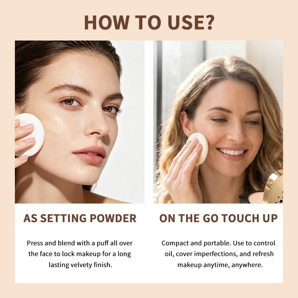 Collagen Dual-Layer Compact Powder – Oil Control Setting Makeup Compact Setting Powder Qst