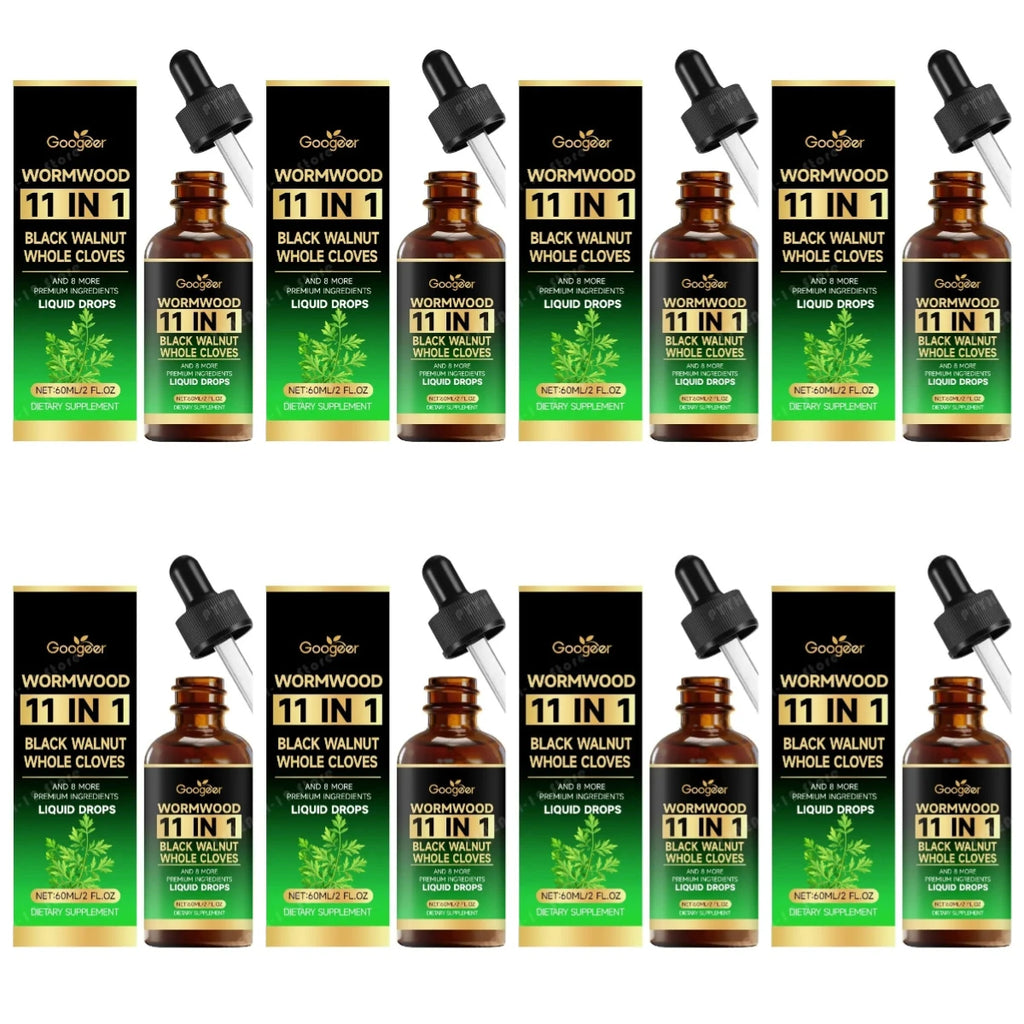 Wormwood 11-in-1 Liquid Drops – Gut & Digestive Support 60ml Herbal Liquid Drops Qst 60 ml 8 bottles