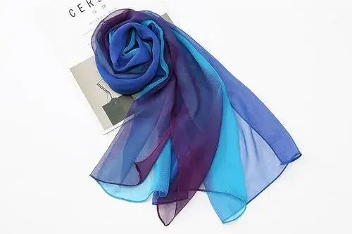 Women's Gradient Chiffon Scarf Long Wrap Shawl – 8 Colors Chiffon Wrap Scarf Qme