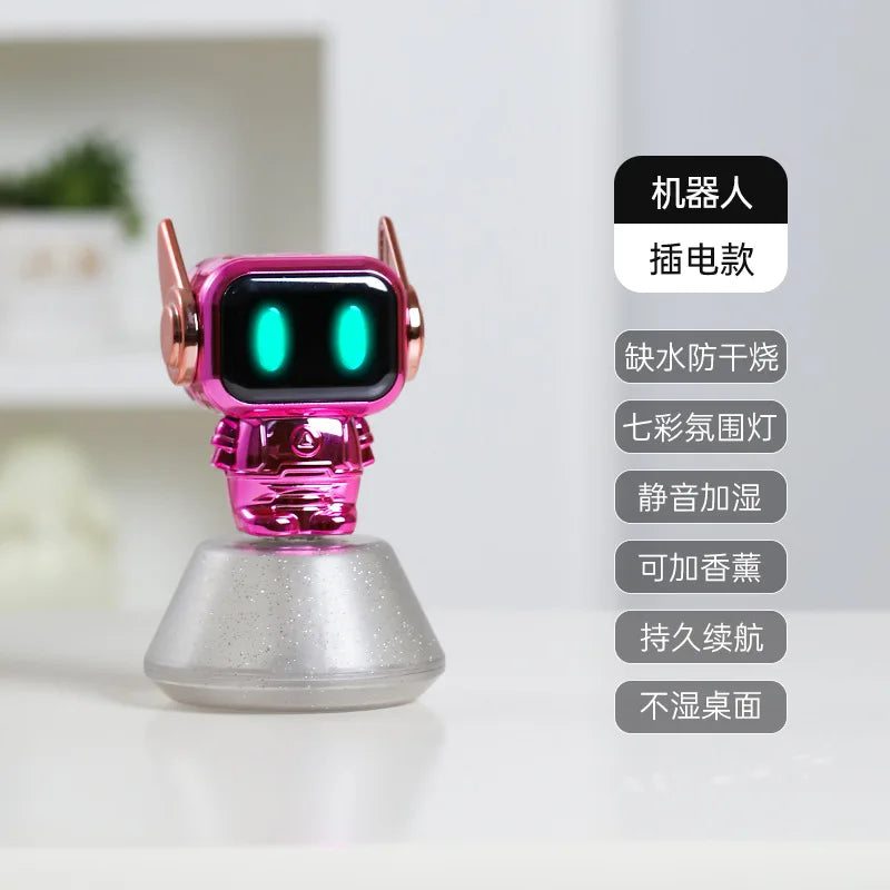 0.5L Cute Robot USB Humidifier – Desktop Air Moisturizer Desktop Humidifier Qst LX931J Pink