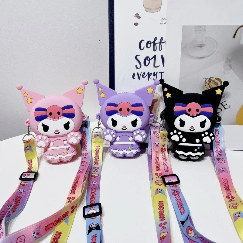 Hello Kitty Kuromi Silicone Coin Purse & Shoulder Bag Silicone Shoulder Bag Qme