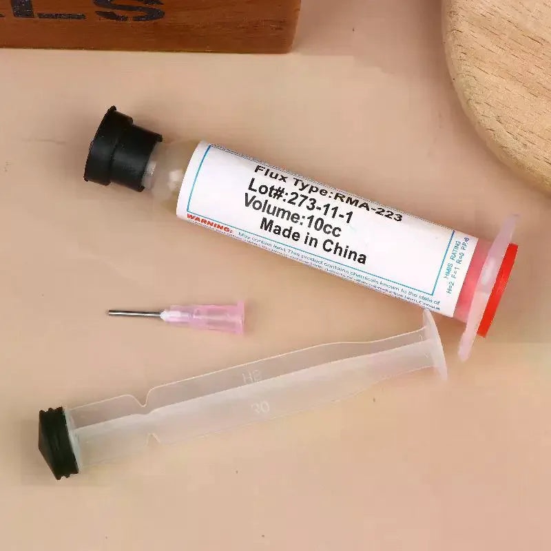 10ml Flux Solder Paste Syringe with Flexible Tip – 10cc Solder Flux Syringe Qme
