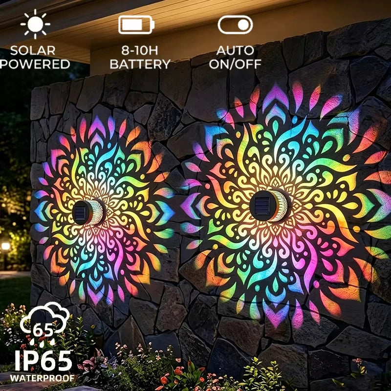 Solar Sunflower Projector Wall Light – Outdoor Garden Decor Solar Garden Light Qst