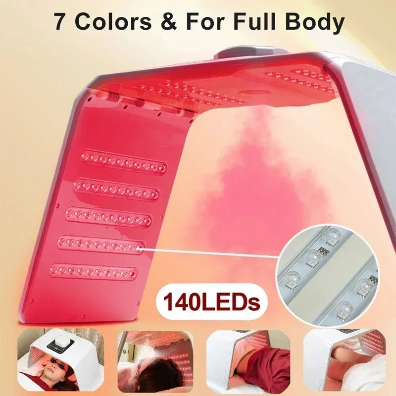 7-Color LED Photon Face Mask & Nano Spray | PDT Skin SPA LED Skin Care Mask Qst