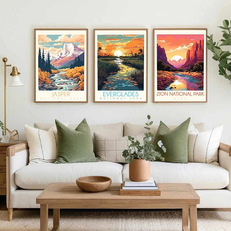 National Park Travel Poster Canvas Wall Art – Unframed Print Canvas Wall Art Qst
