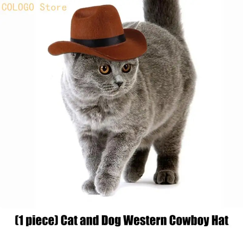 Western Denim Hat for Dogs & Cats | Breathable Pet Costume Pet Costume Hat Qme