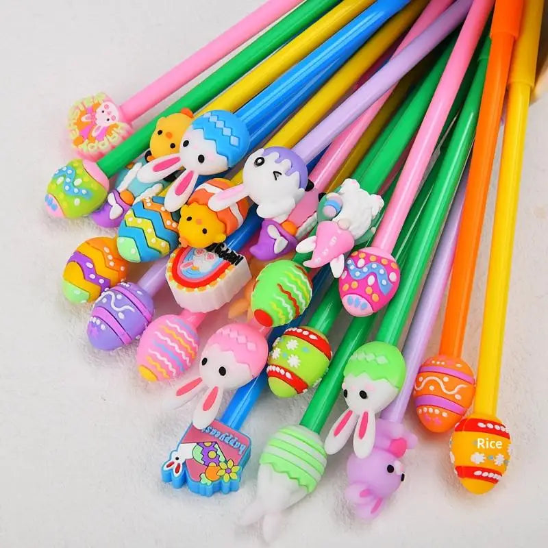Easter Cartoon Silicone Rabbit Gel Pen | Cute Student Writing Pen Novelty Gel Pen Qme