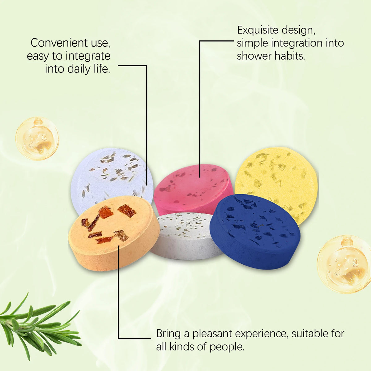 OceAura 6-Pack Aromatherapy Shower Steamers – Spa Gift Set Shower Steamers Qst