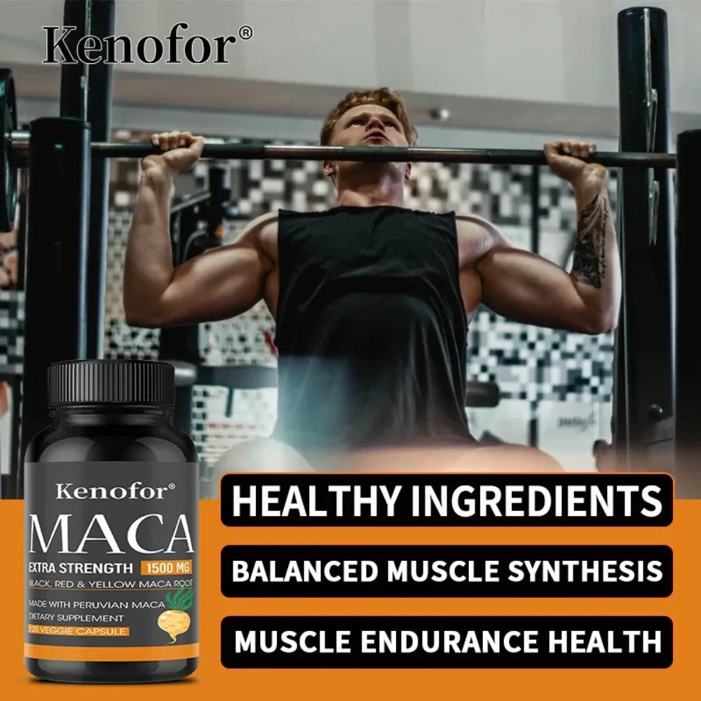 Premium Maca Root Capsules – Triple Maca & Black Pepper Blend Herbal Supplement Qst