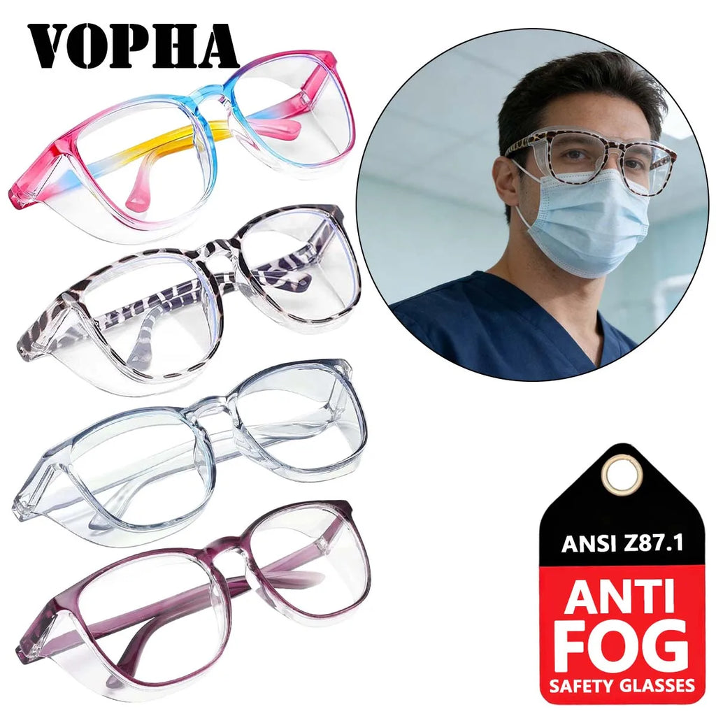 VOPHA Z87 Safety Glasses – Anti-Fog UV Wind Protection Safety Glasses Qst 4PC