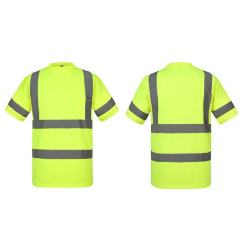 Men's Quick Dry Hi-Vis Reflective Safety Work T-Shirt Safety Work T-Shirt Qme